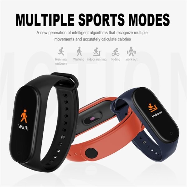 M4 Color Screen Smart Wristband Heart Rate Monitor Fitness Activity Tracker Smart Band Blood Pressure Music 4