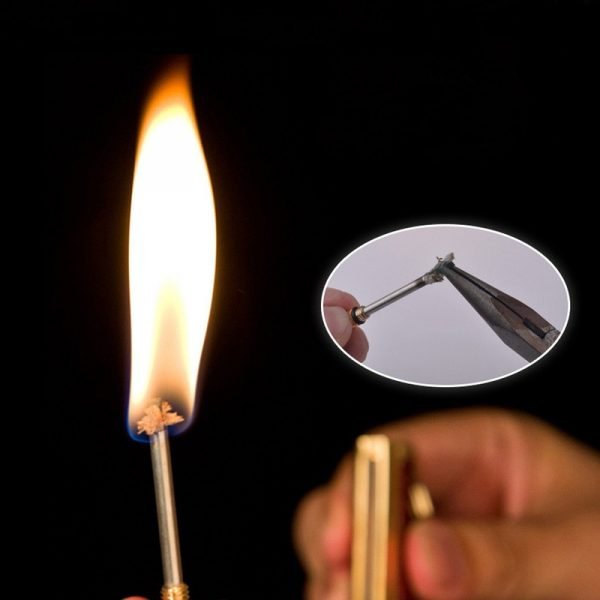 Metal Reusable Endless Match Flint Fire Fire Starter Kerosene Oil Flame Keychain Lighter Portable Outdoor Survival 2