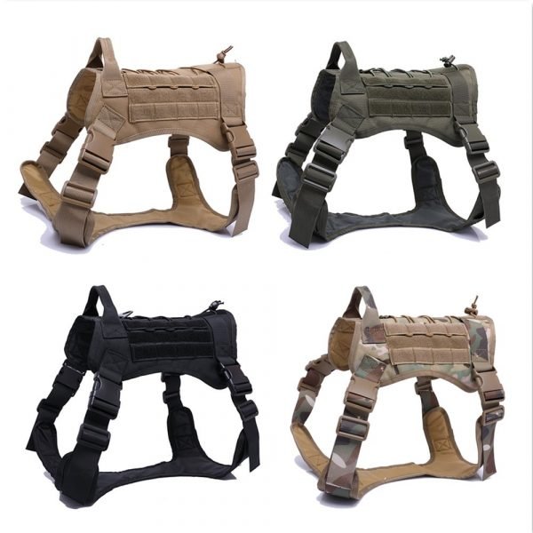 Military Tactical Dog Harness Front Clip Law Enforcement K9 Working Pet Dog Durable Vest For Small 1