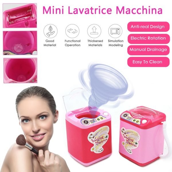 Mini Electric Makeup Brush Cleaner Washing Machine Dollhouse Toy Cosmetic Brush Powder Puff Washer Beauty Cleaning 3