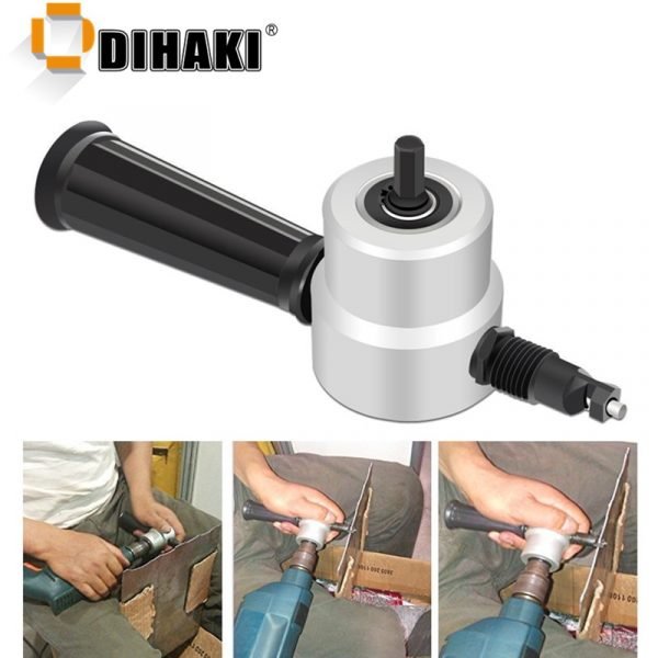Nibble Metal Cutting Double Head Sheet Nibbler Saw Cutter Tool Drill Attachment Free Cutting Tool Nibbler