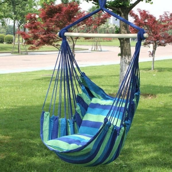 Portable Hanging Hammock Indoor Home Bedroom Hammock Lazy Chair Travel Outdoor Camping Swing Chair Thick Canvas 5