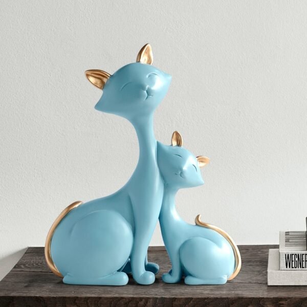 Resin Cat Figurines Miniatures Decorative Animals desktop gift cat statue ornaments home decoration casa living room 3