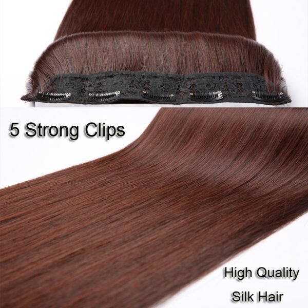 SHANGKE Long Straight Clip in Synthetic Hair Extensions Black Brown High Tempreture Pink Blue Red Hair 4