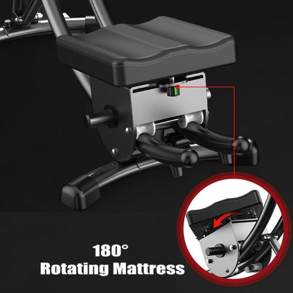 Thicken Steel Frame Black Abdominal Device with Intelligent Counting Sturdy Abdominal Fitness Machine Load 550LBS with 2