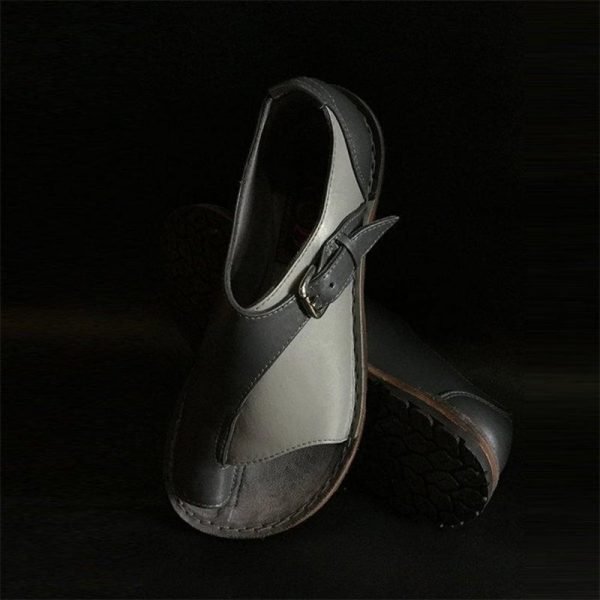 Woman Sandals Women Color Matching Open Toe Ladies Clip Foot Flats Female Rome Buckle Shoes Comfortable 4