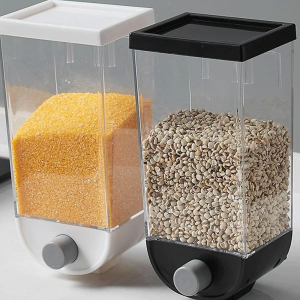 1 5L Sealed Rice Storage Box Wall Mounted Cereal Grain Container Dry Food Dispenser Grain Storage 4