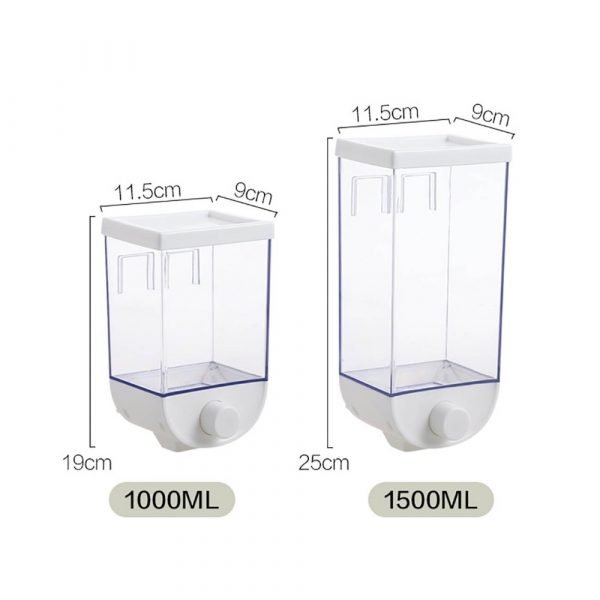 1 5L Sealed Rice Storage Box Wall Mounted Cereal Grain Container Dry Food Dispenser Grain Storage 5
