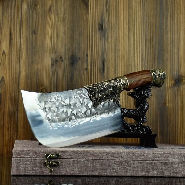 2020 Brand cooking knife top chef knifees personality fashion dragon embossed cutting knifees multi purpose Retro