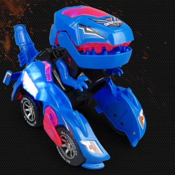 2020 New Dinosaur Transforming Car LED Flashing Car Toy Transformation RC Car With Music Cool Gift 2