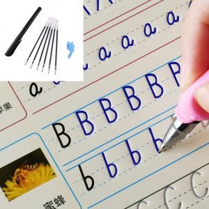 6pcs set digital copybook English hand writing round handgroove copy English Alphabet word letters auto fades 6