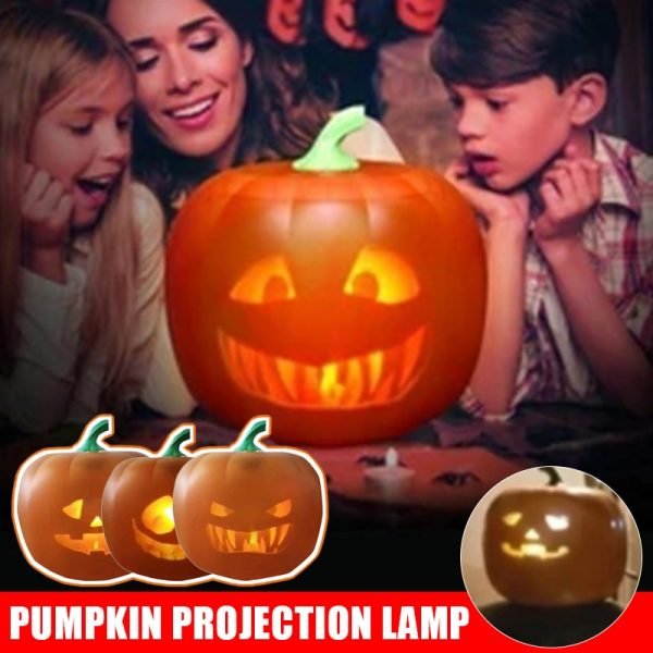 Spot Halloween Flash Talking Animated LED Pumpkin Projection Lamp for Halloween Home Party Pumpkin Lantern Home