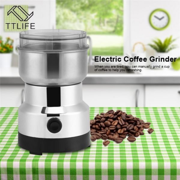 TTLIFE Coffee Grinder Electric Mini Coffee Bean Nut Grinder Coffee Beans Multifunctional Home Coffe Machine Kitchen 1