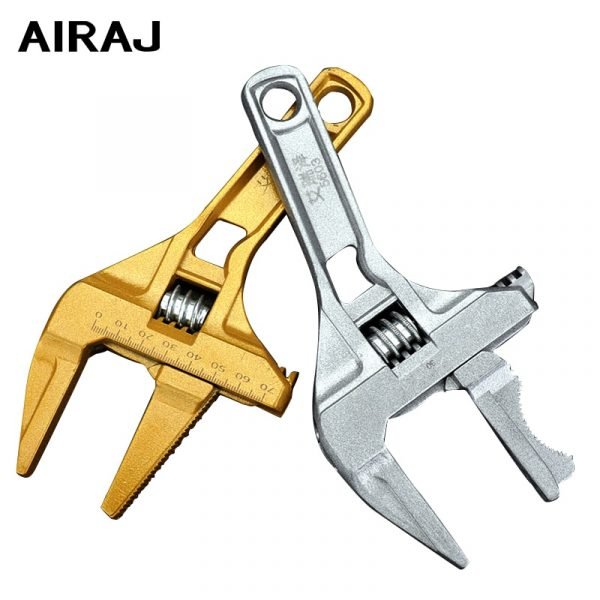 AIRAJ 2020 Upgrade Golden Bathroom Wrench Multifunctional Large Opening Adjustable Plumbing Pipe Wrench Manual Repair Tool