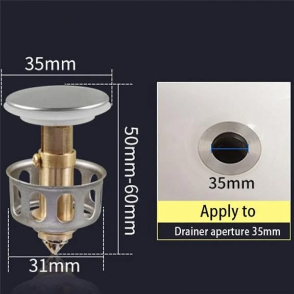 Basin Bounce Button Pop up Drain Plug Sink Water Shower Floor Drain Stopper For Most Sink 5