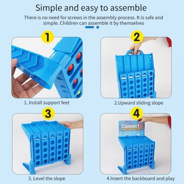 Bouncing Linking Shots Connect 4 Game 1 Set Board Game Entertainment Educational Puzzle Toys for Kids 5