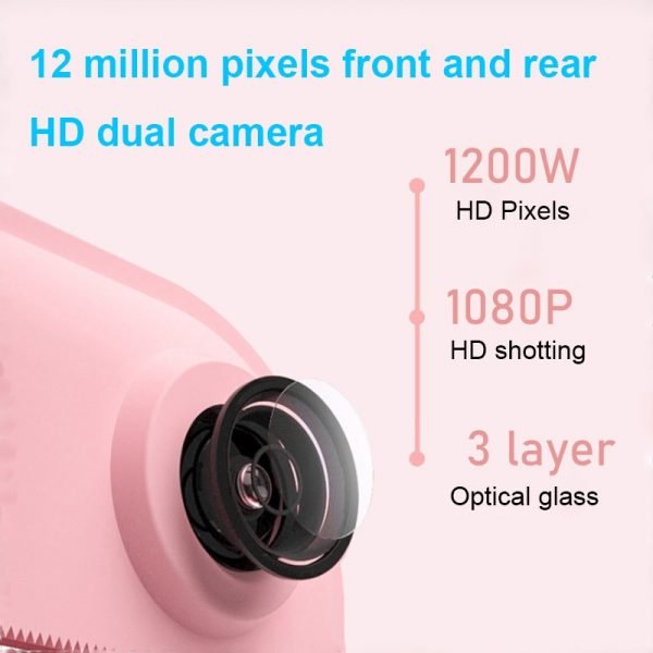 Kids Camera Digital Instant Printer Selfie Camera 12MP For Photo1080P HD Video Dual Lens Camera For 1