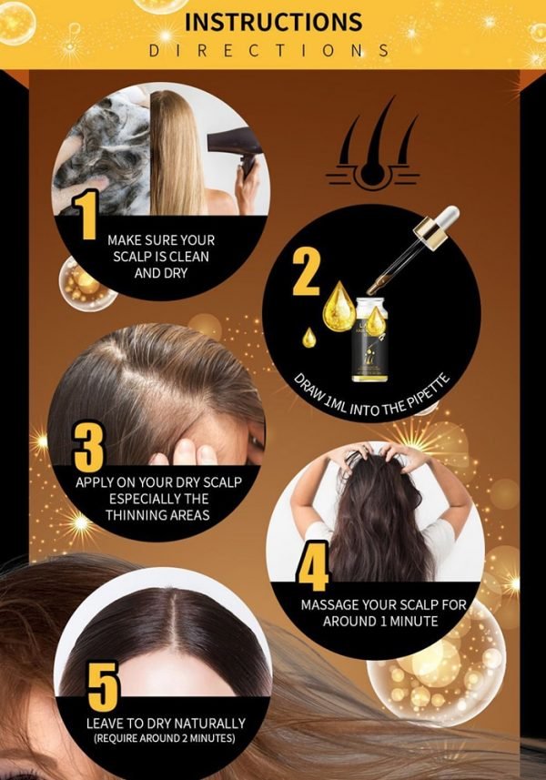 LAVDIK Ginger Fast Hair Growth Serum Essential Oil Anti Preventing Hair Lose Liquid Damaged Hair Repair 4