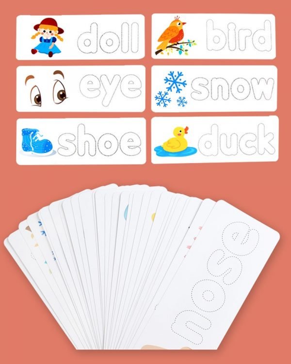 NEW Wooden Alphabet Letter Learning Cards Set Word Spelling Practice Game Toy English Letters Spelling Card 2