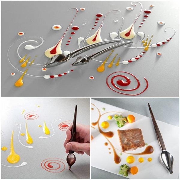 New 1pc Creative Deco Spoon Decorate Food Draw Drawing Tool Sauce Dessert Plate Dressing Table Equipment 2
