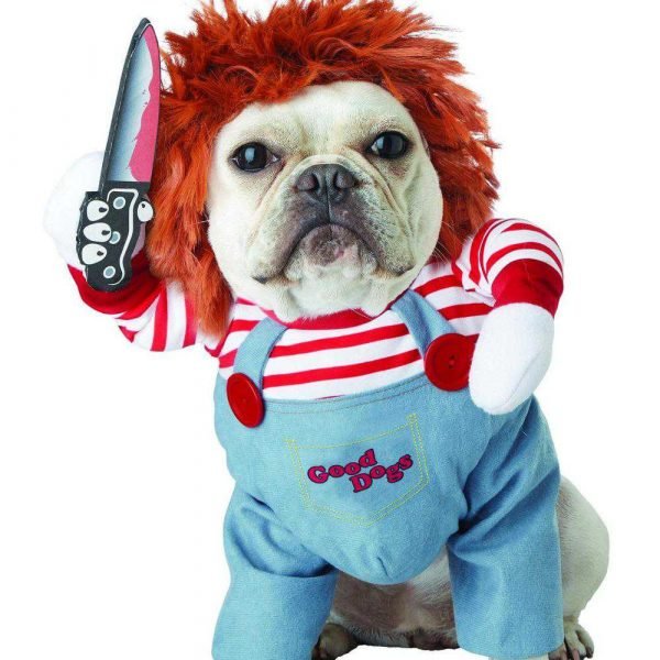 Pet Dog Halloween Clothes Dogs Holding a Knife Halloween Christmas Costume Novelty Funny Pet Cat Party