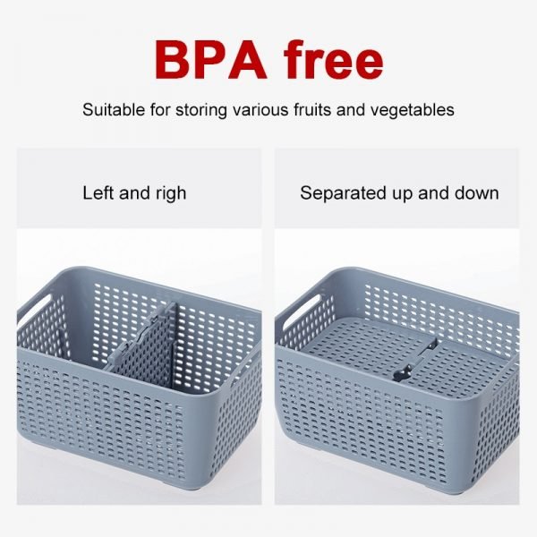 Plastic Storage Box Fresh Keeping Box Refrigerator Fruit Vegetable Drain Crisper Kitchen Storage Containers With Lid 4