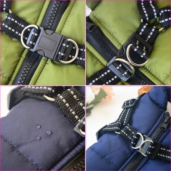 Warm Winter Small Large Pet Dog Jacket Harness Dog Clothes For Waterproof Big Puppy Coat Chihuahua 3