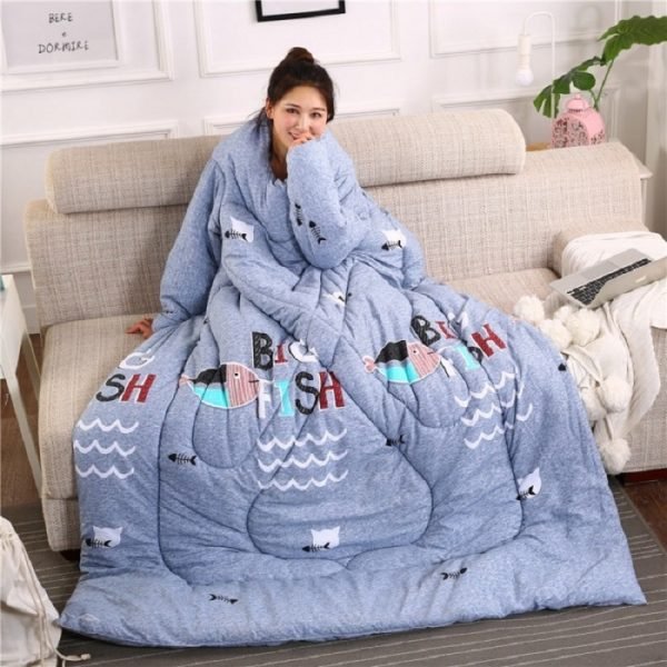 Winter Lazy Quilt with Sleeves Winter Quilt Home Bedding Comforter Printed Edredom Keep Warm Winter Duvet 3
