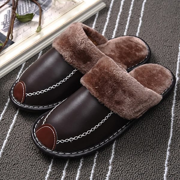 Women Slipper for winter fashion leather shoes indoor use plus size DB013 1