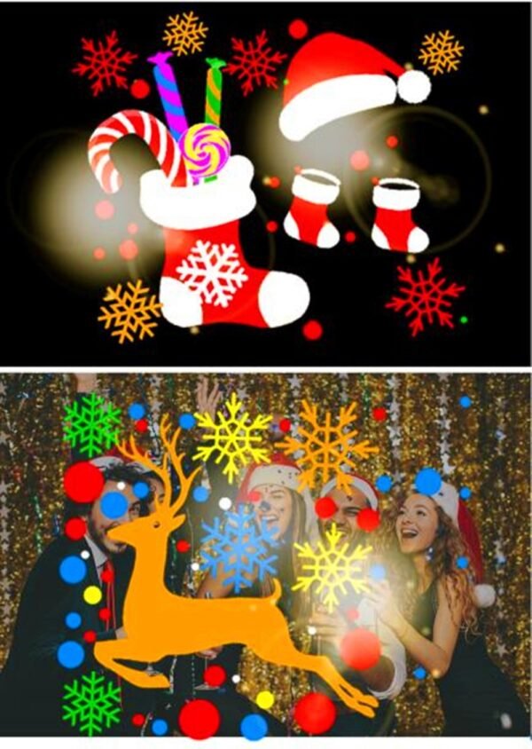 20 Patterns New Year Christmas Decoration LED Laser Projector Light Snowflake Elk Projection Lamp Stage Indoor 4
