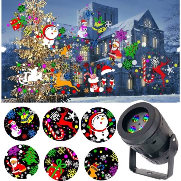 20 Patterns New Year Christmas Decoration LED Laser Projector Light Snowflake Elk Projection Lamp Stage Indoor 5