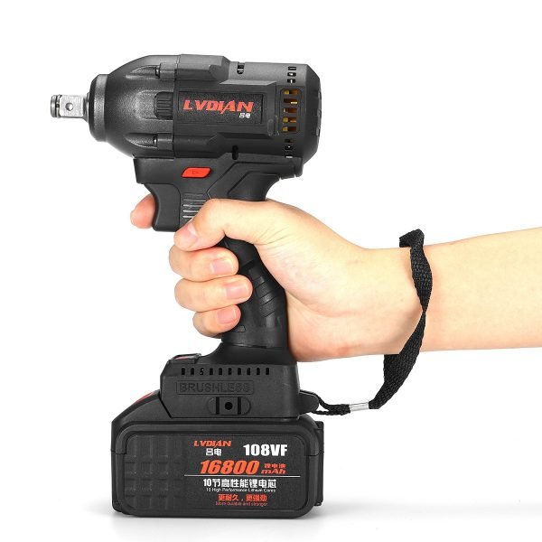 21V Brushless Electric Wrench Cordless Impact Power Wrench Rechargeable Lithium Ion Battery 330Nm Torque 3400 rpm 1