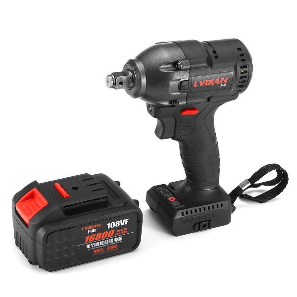 21V Brushless Electric Wrench Cordless Impact Power Wrench Rechargeable Lithium Ion Battery 330Nm Torque 3400 rpm