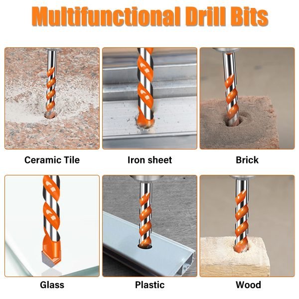 5 7 Pcs Set Drill Bits Triangular overlord Handle Multifunctional Quality Drill Bits Perforator Ceramic Marble 2