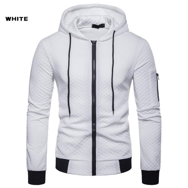 AKSR Men s Hoodie Sweatershirt Coat Spring and Autumn New Fashion Hit Color Lattice Design Solid 2