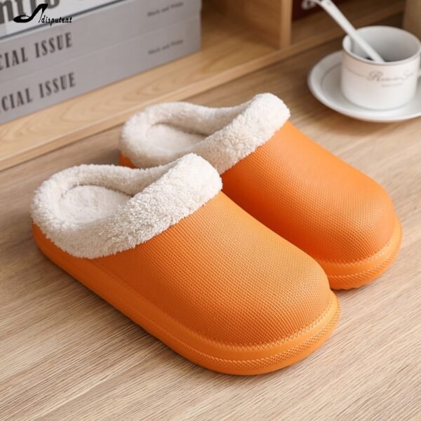 Adisputent Slippers House Slippers For Women Warm Fur Slippers Home Slipper Indoor Floor Water proof Shoes 2