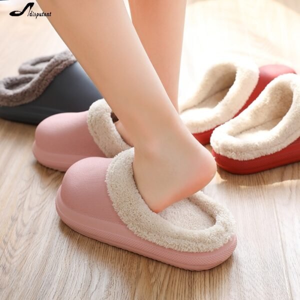Adisputent Slippers House Slippers For Women Warm Fur Slippers Home Slipper Indoor Floor Water proof Shoes