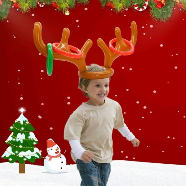 Antler Ferrule Toss Game for Christmas Party Inflatable Reindeer Fun Games Children Toys for Family Kids 1