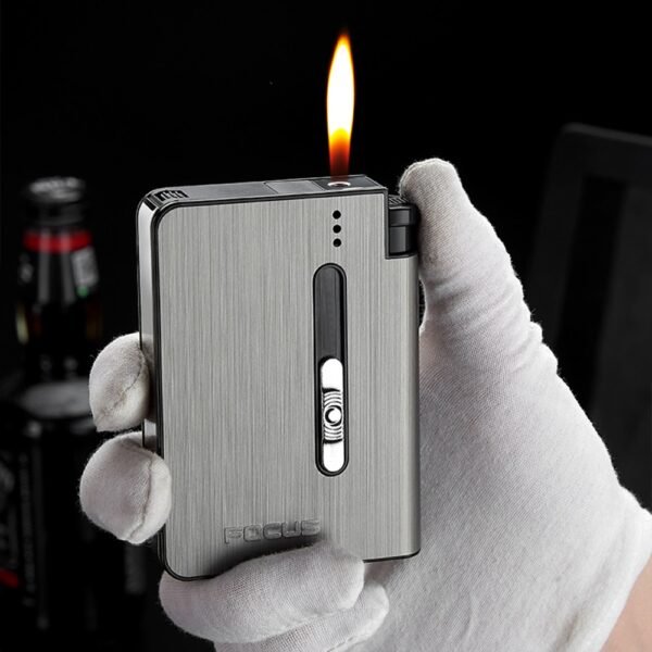 Automatic Cigarette Case Metal Cigarette Box can be Installed Lighter 10pcs Cigarettes Capacity Best Gifts Gadgets 4