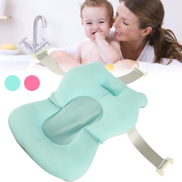 Baby Bath Tub Seat Mat Newborn Baby Foldable Shower Bath Pad Safety Pillow Bathtub Infant Anti 4