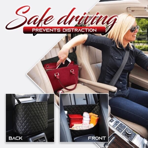 Car Seat Storage And Handbag Holding Net Hanging Storage Bag Between Car Seats 1