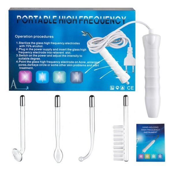High Frequency Electrotherapy Wand Glass Tube Skin Tightening Acne Spot Wrinkles Remover Therapy Face Puffy Spa 5