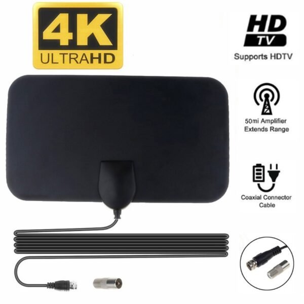 Kebidumei 4K 25DB High Gain HD TV DTV Box Digital TV Antenna EU Plug 50 Miles