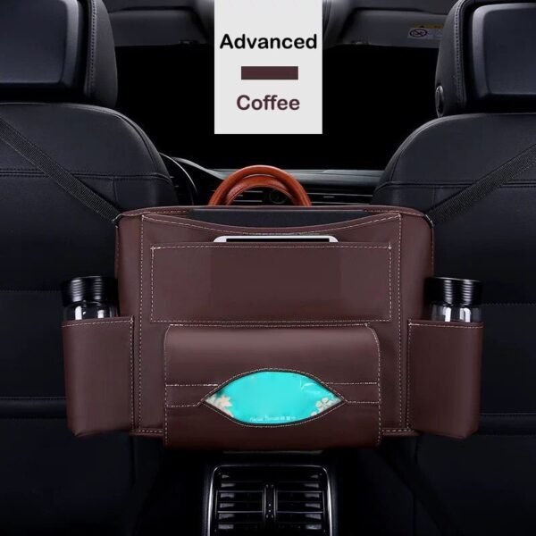 New Hot Leather Car Net Pocket Handbag Holder Multifunction Large Capacity Storage Bag USJ99 2