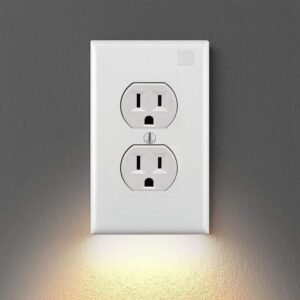 Outlet Wall Plate With LED Night Lights Outlet Cover Duplex Wall Plate Led Night Light Cover 1