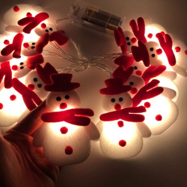 Snowman Christmas Tree LED Garland String Lights Snowflakes String Fairy Lights Hanging Ornaments for Navidad Natal 3