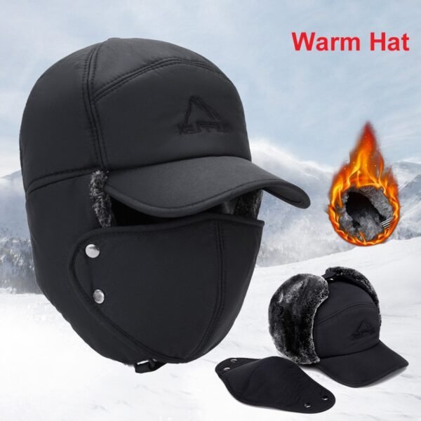 Windproof Warm Hat 1PCS Men Women Bomber Faux Fur Ear Flap Hat Cap Winter Ski Trooper