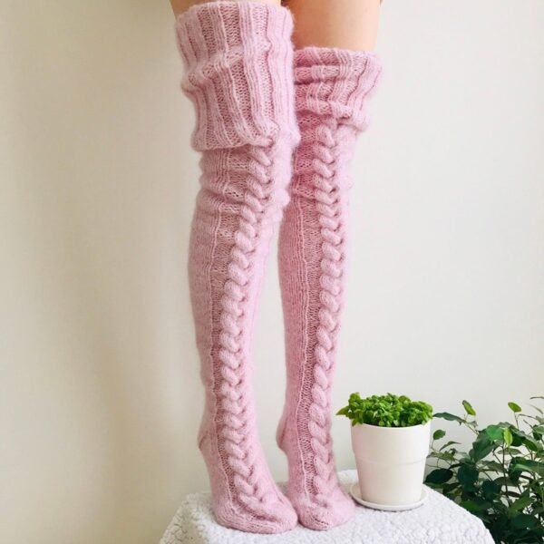 Winter Sexy Knitted Long Socks Women Long Stockings Warm Thigh High Socks For Ladies Girls New