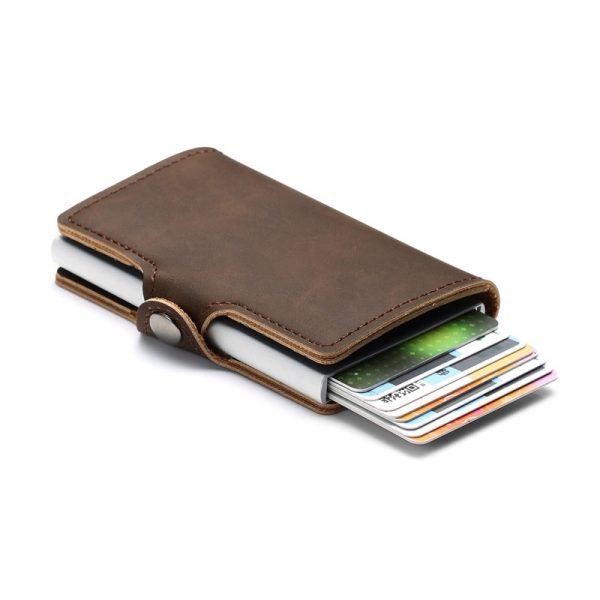 ZOVYVOL PU Leather Credit Card Holder Card Case Women Men RFID Wallets Hasp Vintage Business ID 3
