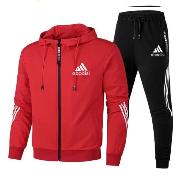 2020 Casual Tracksuit Men Sets Hoodies And Pants Two Piece Sets Zipper Hooded Sweatshirt Outfit Sportswear 3